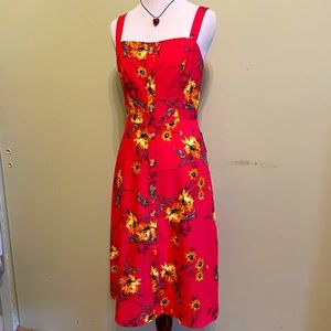 Express red floral Springtime dress